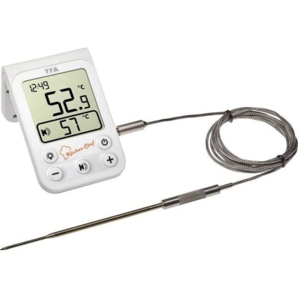 TFA 14.1510.02 Grilltermometer kärntemperaturövervakning, trådad sensorstekning, grillning, lågtemperaturtillagning