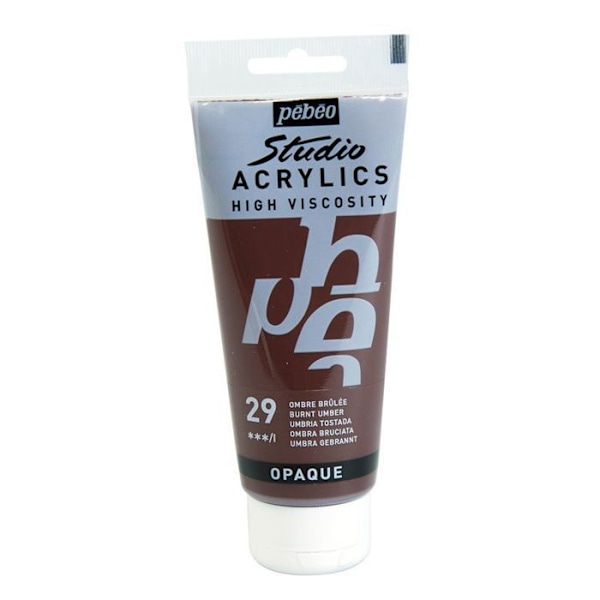 Akrylfärg - Pébéo - Studio - Bränd Sienna - 100 ml - Satin - Unisex Bränd skugga