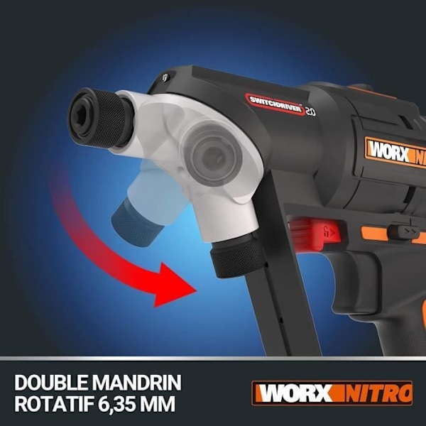 WORX NITRO Trådlös Borstless Borrskruvdragare 20V WX177 SwitchDriver
