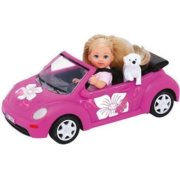 Evi Love Beetle docka - SIMBA - Minidocka med cabriolet - Tillbehör ingår Flerfärgad