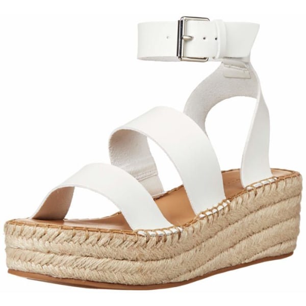 The drop - Listilla-White-8 - Listilla Platform Espadrilles Sandaler med ankelrem, Espadrillos dam Vit 39