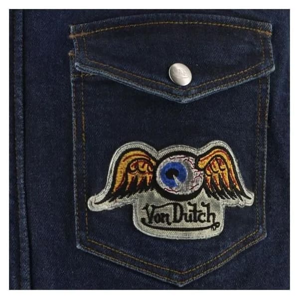 Von Dutch Captain motorcykeljacka i canvas - smutsblå smutsigt blå XL
