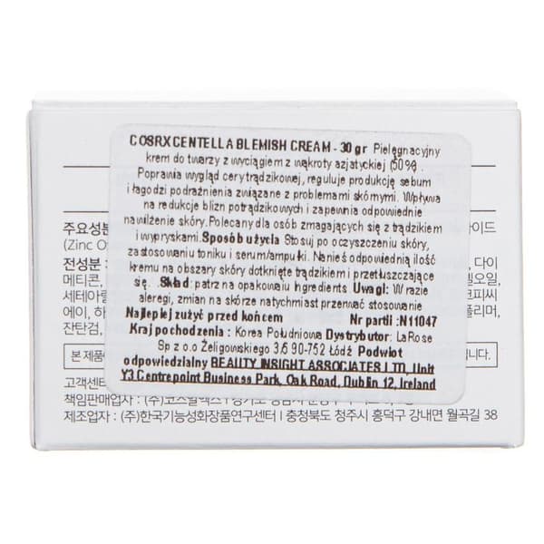 Blemishkräm - COSRX - Centella - 30ml - Hypoallergen - Lugnande för problemhud
