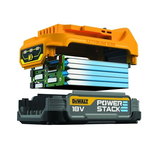 Dewalt 2-pack DeWalt 18V XR Powerstack med reservbatteri, 1,7Ah med påse batteriteknologi DCBP034E2-XJ