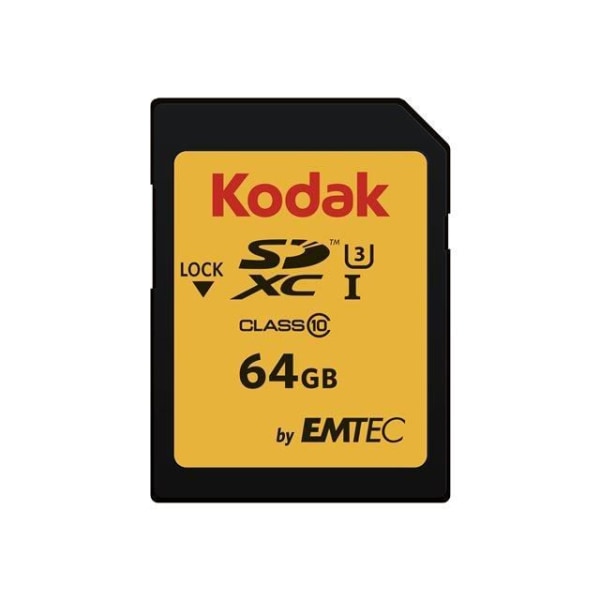 Kodak 64GB SDXC minneskort - Klass 10 - U3