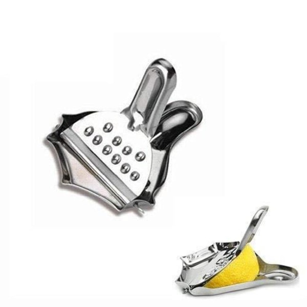 Manuell Citruspress - SZETOSY - Set om 4 - Rostfritt Stål - Silverfärgad - Idealisk för citron och apelsin Silver