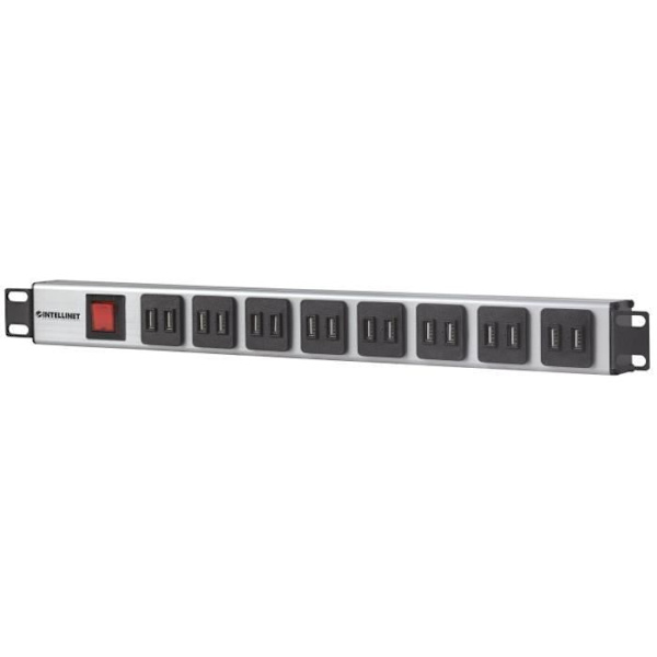 Intellinet 19" Steckdosenleiste m. 16 USB-Ladeport Netzsch.