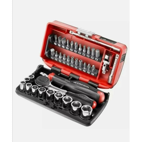 Set med FACOM hylsor och bits - 1/4 - Skruvning och åtdragning - 6-punkts - 38 st - R.360NANO