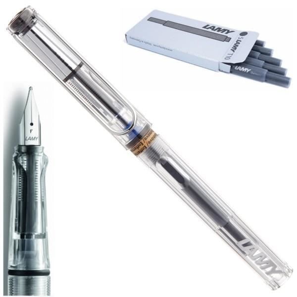 Reservoarpenna Lamy vista transparent + 1 fodral med 5 patroner T10 Svart