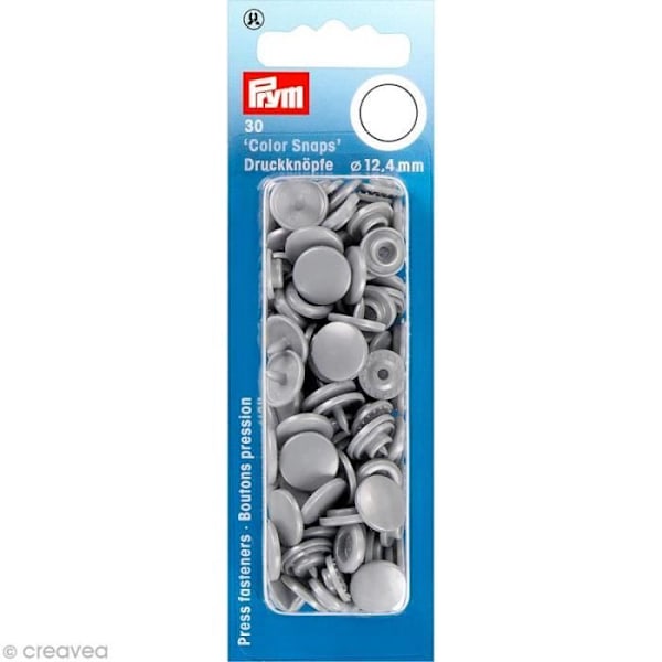 Tryckknapp - PRYM - Rund 12,4 mm - Silvergrå - Förpackning om 30 st Silvergrå