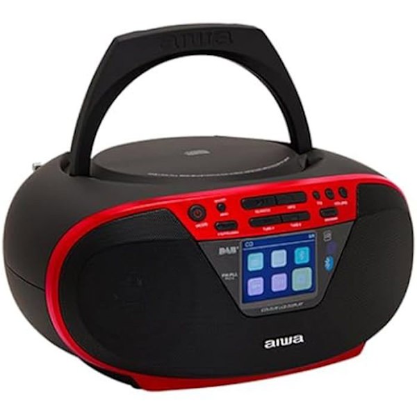 Boombox - AIWA - BBTU-500DAB/RD - Radio CD Portabel DAB+ - Bluetooth 5.0 - Färgskärm 2,4" Röd