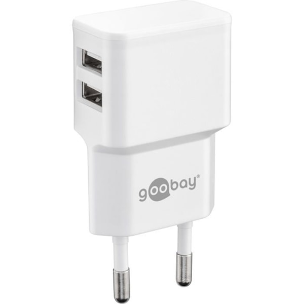 Goobay 44952 USB-laddare - Utström 2,4 A - 2 x USB 2.0 typ A hona Vit