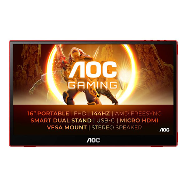 Bärbar skärm - AOC - 16G3 - 15,6 tum - 1920 x 1080 - 144 Hz - IPS