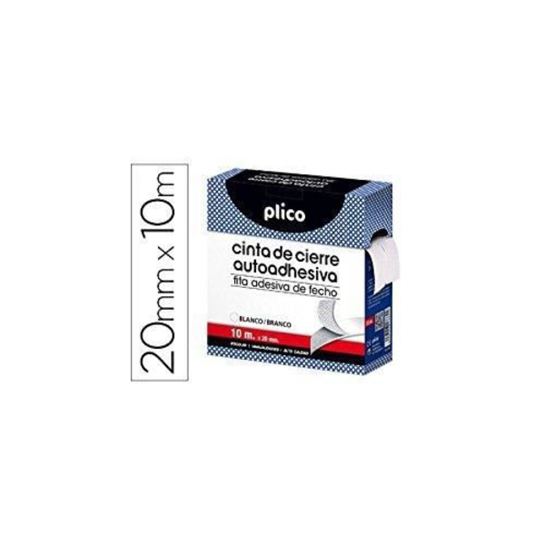 PLICO självhäftande förslutningstejp, 20 mm x 10 m, vit - 13330