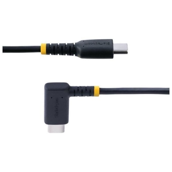 USB-C-kabel - StarTech.com - 15 cm - 60W PD 3A - Vinklad Svart - Robust Aramidfiber