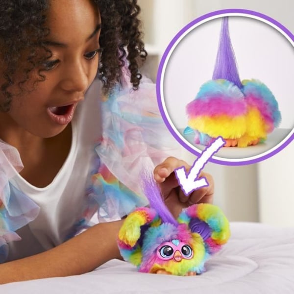 Furby Furblets Ray-Vee Electro, mini elektronisk plyschleksak för flickor och pojkar från 6 år och uppåt Flerfärgad