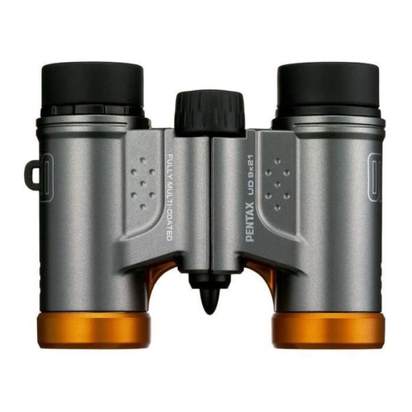 PENTAX 61814 - UD 9x21 kikare - Kompakt och lätt - Minsta fokus 3m - Flerbelagda linser - Grå & Orange