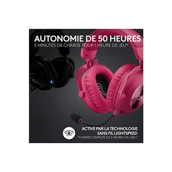 Logitech PRO X 2 LIGHTSPEED WL Rosa
