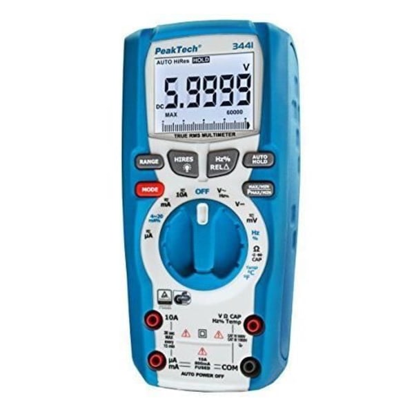 PeakTech Peak Tech TrueRMS professionell digital multimeter 60000 counts, vattentät IP67, Cat III 1000V, CAT IV 600V,