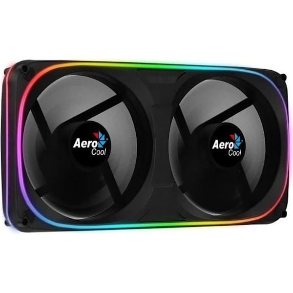 AEROCOOL Astro 24 ARGB - Fläkt 2x120mm A-RGB för låda Svart