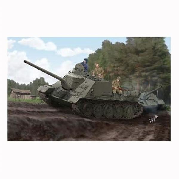 Sovjetisk SU-100 assault gun modell - TRUMPETER - Pojke - 15 år gammal - Metall, fotoutskärning, kopparkablar