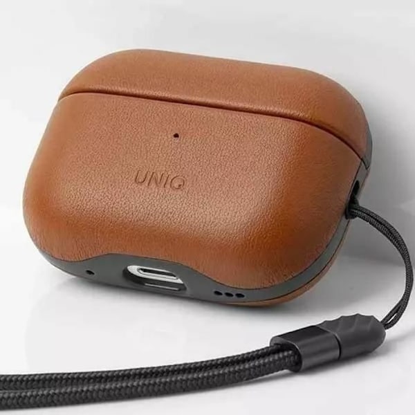 Etui i läder för UNIQ hörlurar för AirPods Pro 2:a generationen äkta läder