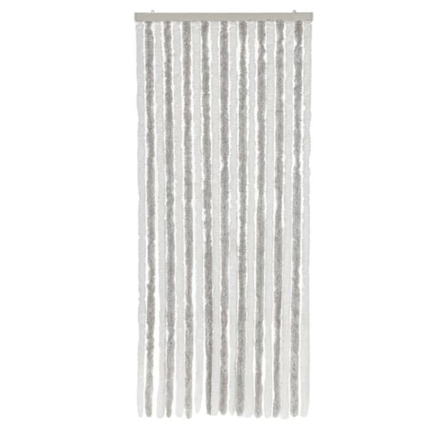 Ljusgrå och vit flugskydds gardin 56x185 cm chenille ljusgrå och vit