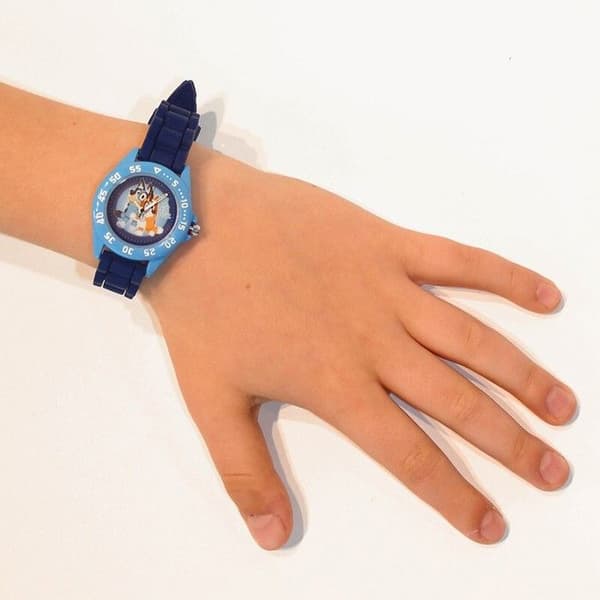 Barnklocka - VADOBAG - Bluey Time - Blå - Armband i PVC - Sprutsäker blå