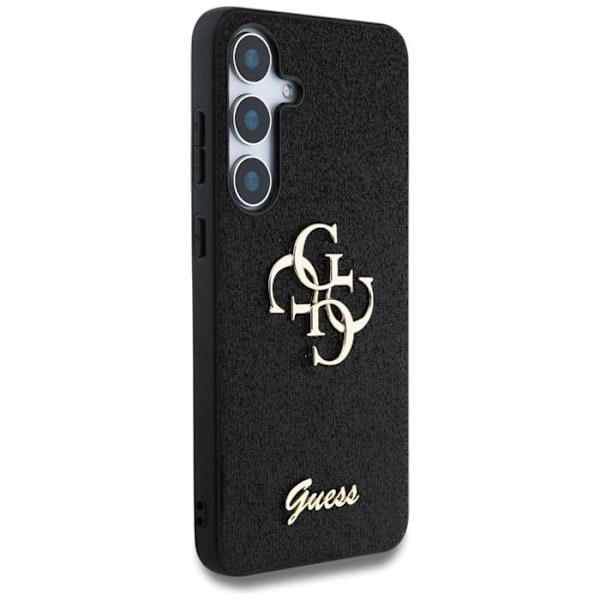 Coque Guess Fixed Glitter Big 4G Metallisk Logotyp för Samsung Galaxy S25 (svart)