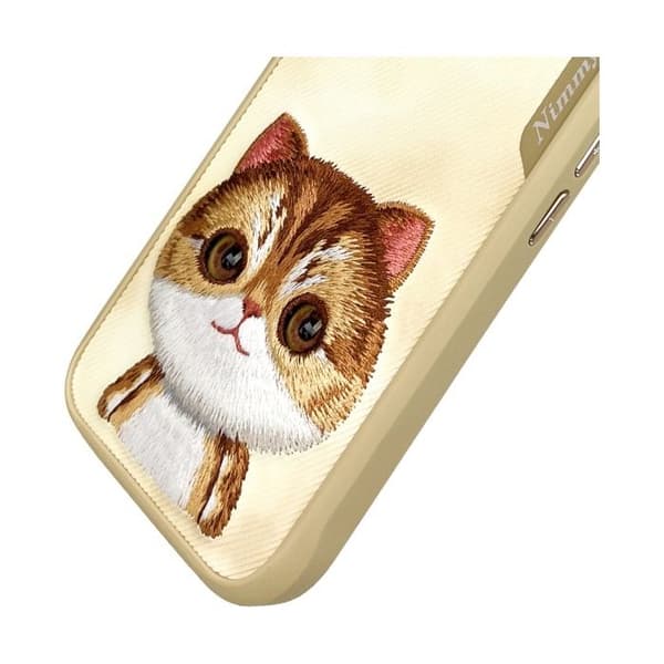 Coque Nimmy Stora Ögon Husdjurskatt Kaki för iPhone 16