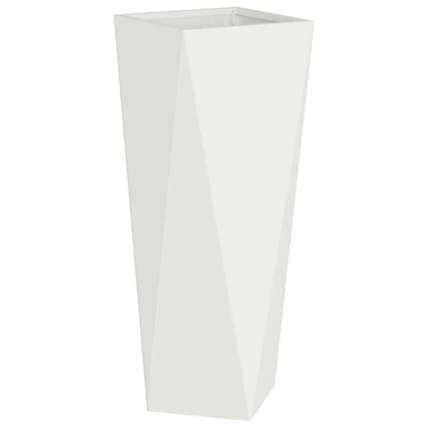 Stålkruka - vidaXL - Vit - 30x30x75 cm - Robust - Utomhusbruk - Montering krävs
