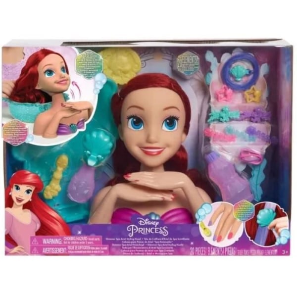 Disney Princesses - Deluxe Styling Head - Ariel Spa - Barnleksak med tillbehör