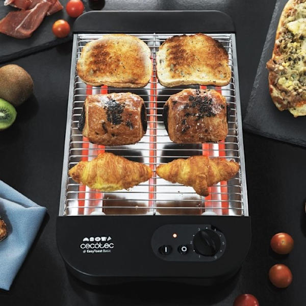Turbo EasyToast Basic horisontell platt brödrost - Cecotec - Svart - 2 skivor - 900W