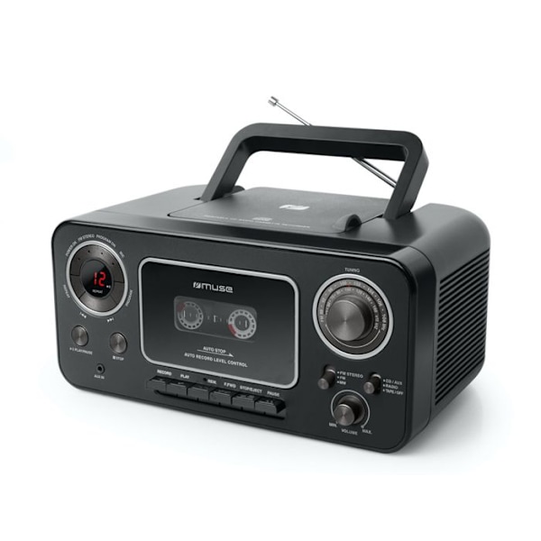 Boombox - MUSE - Radio CD K7 M 182 RDC - CD-spelare, Radio, Kassettspelare - Integrerad mikrofon Svart