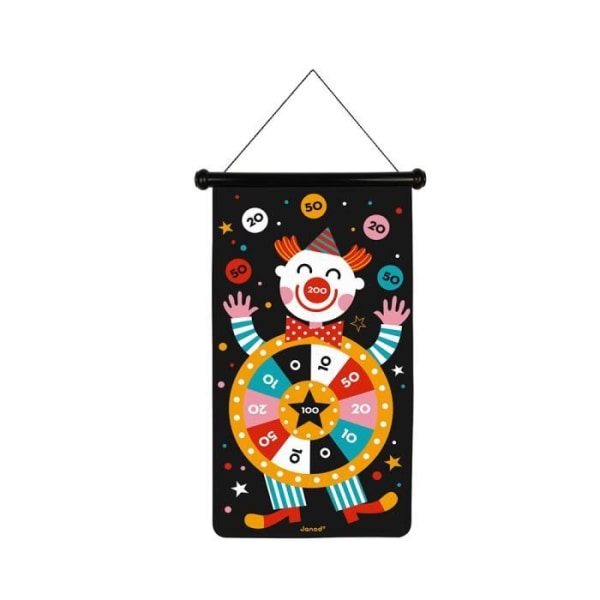Cirque magnetiska dartspel - JANOD - För barn från 4 år och uppåt - Inomhus - Textil - Gul - Flerfärgad