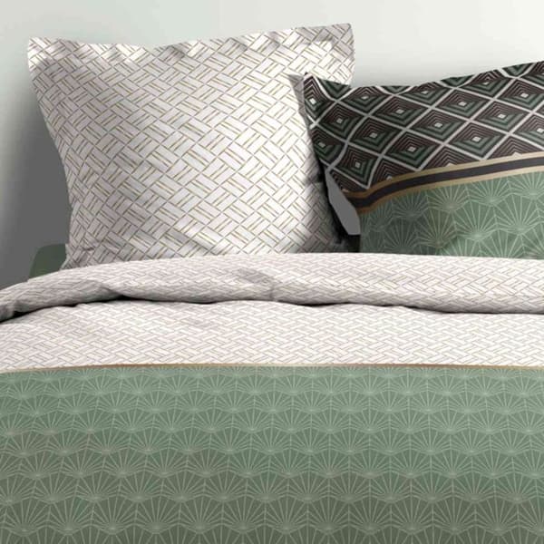 parure 3 p. 260 x 240 cm percale imp. 78 trådar allover belor Grön