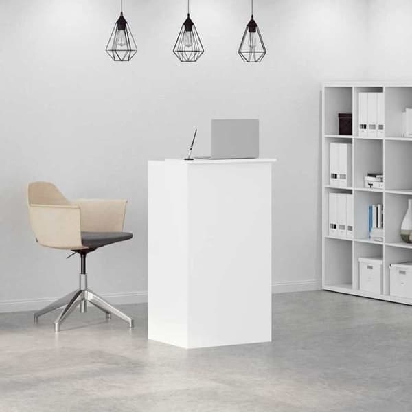 vidaXL Måttligt vit receptionsdisk 55x50x103,5 cm ingenjörsträ, receptionsdisk, reception av lounge, disk av 859015