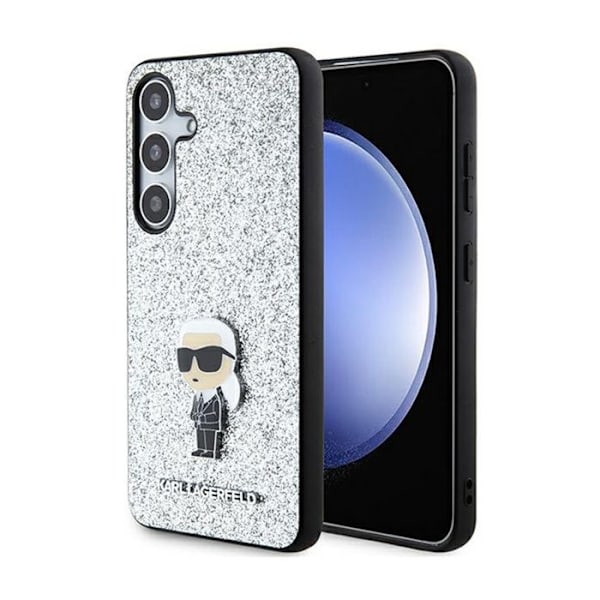 Mobilskal - Karl Lagerfeld - Samsung Galaxy S24+ - Silver - Glitter - Flexibel Pengar