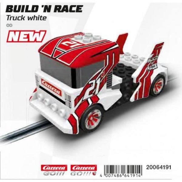 Fordonsbyggande leksak - CARRERA - Carrera GO!!! 64191 Build 'n Race - Lastbil vit - Blandat - 14 år gammal