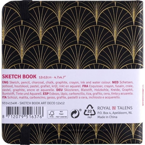 Skissbok - ROYAL TALENS - Art Creation - 12 x 12 cm - 140 g/m² - 80 Sidor