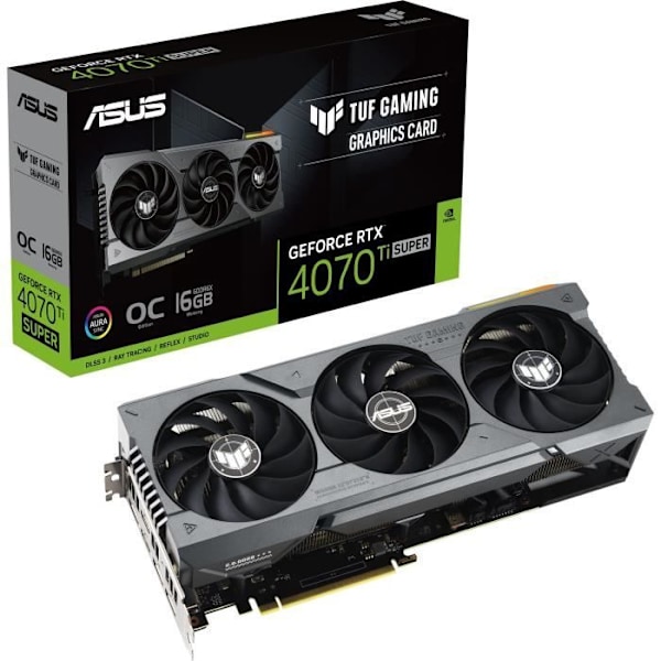 ASUS TUF-RTX4070 TI SUPER -O16G-GAMING grafikkort - GDDR6X - 7680 x 4320 - PCI Express 4.0