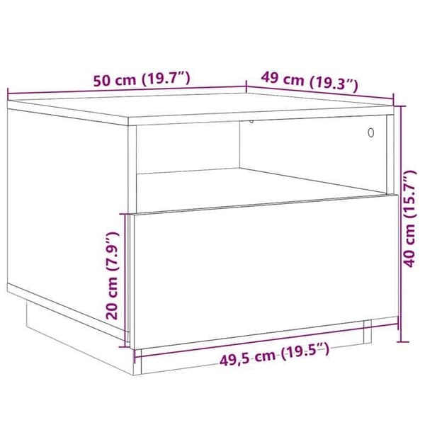 vidaXL Sofabord med LED-lampor, Sofa-bord, Sidebord, Stue-møbel, Modern, 839830