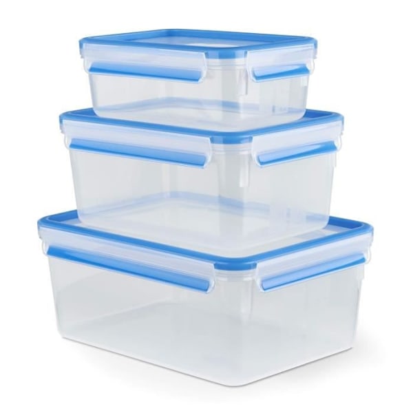 EMSA Set med 3 Clip&Close 3D-matbehållare - 1/2,3/3,7 L - Plast Transparent