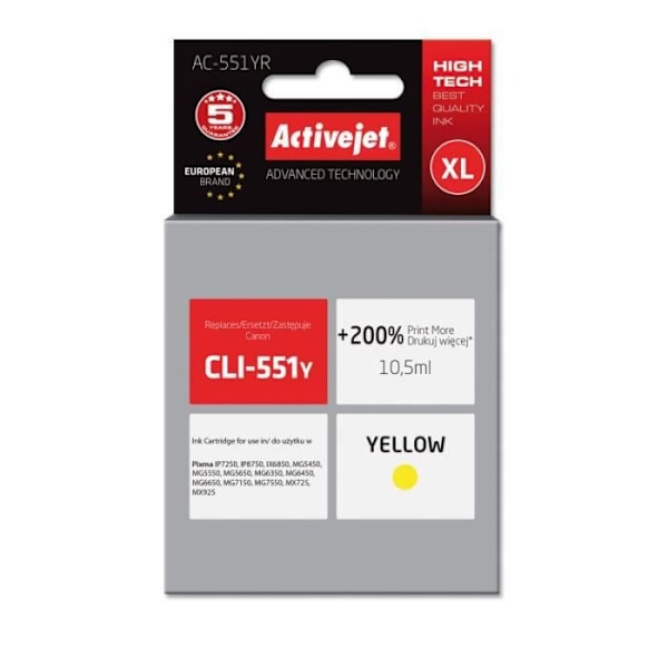 ActiveJet Active Jet AC 551yr 10ml Refill för Canon CLI-551Y GUL - ACJ-AC-551YR