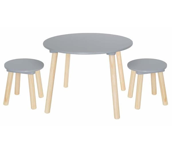 JaBaDaBaDo - Bord och grå pallar - ELEMENTS FOR KIDS Grå