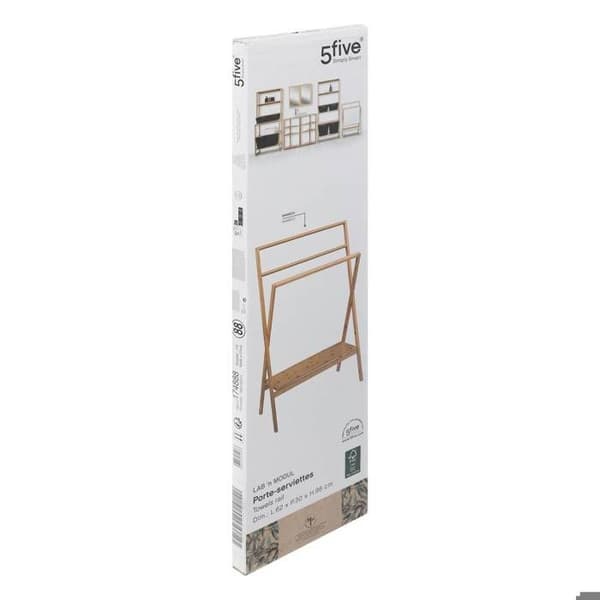 Handdukshängare 1 hylla "Lab'N Modul" bambu - 5 five simply smart brun