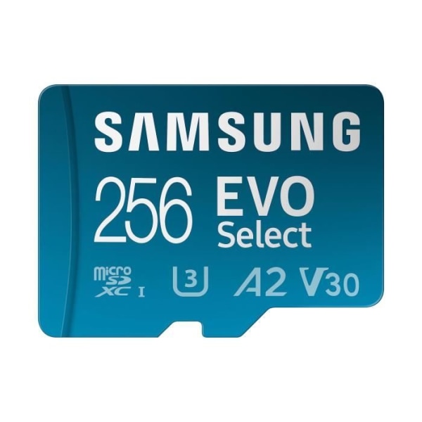 Samsung Evo Select MB-ME256KA-EU 256GB microSDXC UHS-I U3-minneskort 130MB-s Full HD &amp; 4K UHD med SD-adapter
