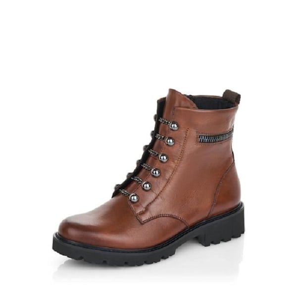 Ankelboots dam - REMONTE - D8670 - Läder - Zip - Brun kastanj 38