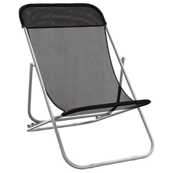 vidaXL Fällbara strandstolar 2st textilén pulverlackerad stål, solstol, campingstol, uteplatsstol, 360188