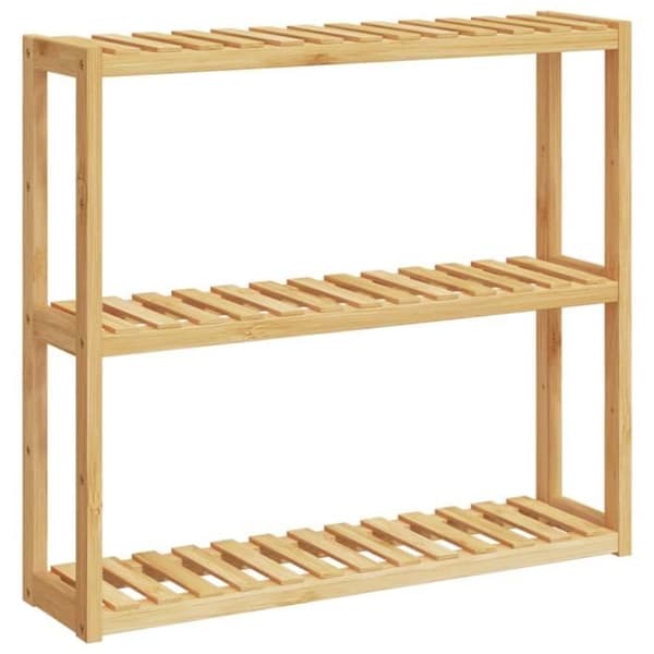 Badrumshylla - Bambu - 3 nivåer - 60x15x54 cm - Modern design - Lackerad